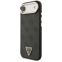 GUESS dėklas telefonui IPHONE 17 Air, suderinamas su MagSafe GUHMP17MP4GTDGMK (4G PU W/ Triangle Logo) auksinis ir juodas