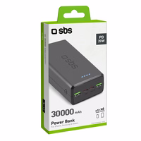 Išorinė baterija SBS TTBB30000PD20K 30000 mAh 2 x USB-C 2 x USB-A - juoda
