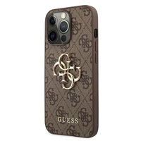 Guess GUHCP13X4GMGBR iPhone 13 Pro Max 6.7" rudas kietas dėklas 4G Didelis Metalinis Logotipas