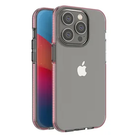 Spring Case dėklas telefonui iPhone 14 Pro silikoninis dėklas su rėmeliu šviesiai rožinis