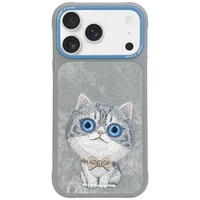 Nimmy Big Eyed Pet 2.0 katės dėklas telefonui iPhone 17 - pilkas