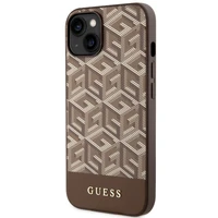 Guess GUHMP14MHGCFSEW iPhone 14 Plus 6.7" rudas/rudas kietas dėklas GCube Stripes MagSafe