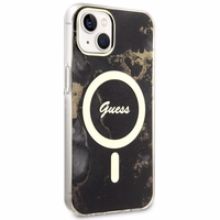 Guess GUHMP14MHTMRSK iPhone 14 Plus 6.7" Dėklas telefonui juodas/juodas auksinis marmuras Magnetinis