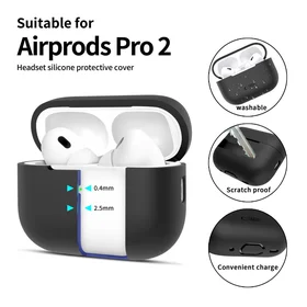 Tech-Protect silikoninis dėklas Apple AirPods Pro 1 / 2 - juodas