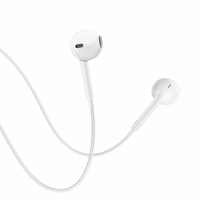 BWOO laidinės 3,5 mm stereofoninės ausinės, baltos spalvos