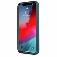 Guess GUHCP12LLSLMGBL iPhone 12 Pro Max 6.7" mėlyna/mėlyna kietas dėklas Metal Logo Script