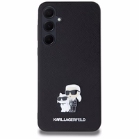 Karl Lagerfeld Saffiano Karl&Choupette Pin dėklas Samsung Galaxy A35 - juodas