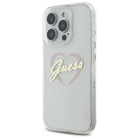 Guess IML Heart dėklas telefonui iPhone 16 Pro - skaidrus
