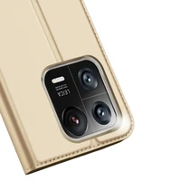 Dux Ducis Skin Pro dėklas telefonui Xiaomi 13 Pro su kortelių laikikliu ir auksiniu stovu