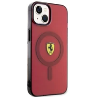Ferrari FEHMP14SURKR iPhone 14 6.1" raudonas kietas dėklas telefonui pusiau permatomas magnetinis (MagSafe)