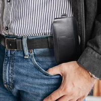 ROYAL - Odinė universali kišenė su flapu / juoda - Dydis L - IPHONE 6 / 7 / 8