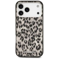 Karl Lagerfeld IML Leopardinio rašto Magnetinis dėklas telefonui iPhone 17 Pro Max - ruda