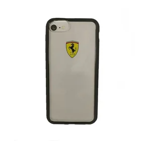 Ferrari kietas dėklas FEHCRFP7BK iPhone 7/8 /SE 2020 / SE 2022 permatomas/juodas