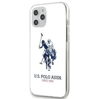 US Polo USHCP12MTPUHRWH iPhone 12/12 Pro 6.1" blizgus didelio logotipo dėklas - balta