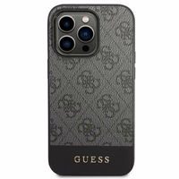 Guess GUHCP14XG4GLGR iPhone 14 Pro Max 6.7" pilkas/pilkas kietas dėklas 4G Stripe kolekcija