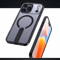 Hybrid Armor X dėklas telefonui iPhone 17 Pro su MagSafe suderinamu stovu - juodas
