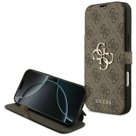 Guess Book 4G Metal Logo dėklas telefonui iPhone 17 Pro Max - rudas