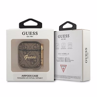 Guess GUA24GSMW AirPods dėklas rudas/rudas 4G Script Metal Collection