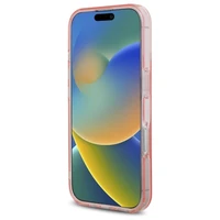 Guess GUHMP16SHFGEREP iPhone 16 6.1" rožinis/rožinis kietas dėklas IML Glitter Circle Magnetinis