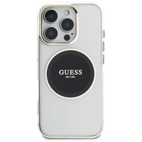 Guess IML Metal Colored Circle Classic Logo Magnetinis dėklas telefonui iPhone 16 Pro - juodas