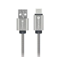 Kabelis (m) USB A į USB C Forcell F-Energy QC4.0 3A 66W C234 Metalinis 1 m sidabrinis