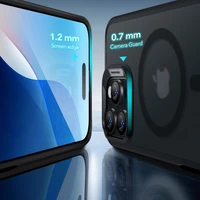 ESR Classic Hybrid Halolock MagSafe dėklas rinkinys + grūdintas stiklas iPhone 16 Pro Max - pusiau permatomas su juodu rėmeliu