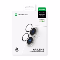 AmazingThing AR 2 objektyvų stiklas visiškai skaidrus grūdintas stiklas iPhone 16 / 16 Plus - skaidrus