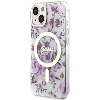 Guess GUHMP14MHCFWST iPhone 14 Plus 6.7" permatomas kietas dėklas Gėlė Magnetinis
