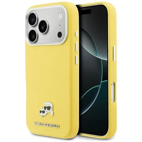 KARL LAGERFELD case for IPHONE 17 Pro compatible with MagSafe KLHMP17L6PFKCLY (PU FW W/ K&C Head Pin) yellow