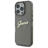 Guess IML Heart dėklas telefonui iPhone 16 Pro - juodas