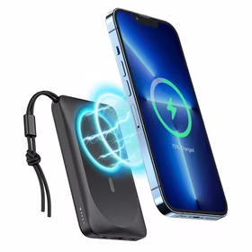 VEGER išorinė baterija 10000 mAh su belaidžiu įkrovimu suderinama su MagSafe PD QC3.0 2A 20W MagOn (VP1151 / W1151) juoda