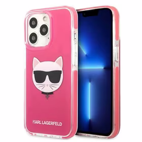 KARL LAGERFELD KLHCP13LTPECPI IPHONE 13 PRO / 13 6.1 "DĖKLAS FUCHSIA / FUSCHIA CHOUPETTE HEAD