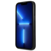 Guess Saffiano trikampio logotipo dėklas telefonui iPhone 13 Pro Max 6.7" - sidabrinis