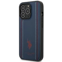 US Polo USHCP14LPFAV iPhone 14 Pro 6.1" tamsiai mėlyna Oda Siūlė
