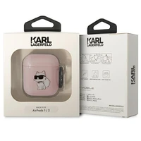 Karl Lagerfeld KLA2HNCHTCP Airpods 1/2 dėklas rožinis/rožinis Ikonik Choupette