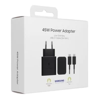 Įkroviklis Samsung EP-T4511XBEGEU 45W + USB-C to USB-C cable 1.8m juodas