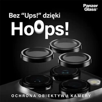 PanzerGlass Hoops kameros apsauga iPhone 15 Pro / 15 Pro Max – su juodu rėmeliu