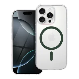 Drop Glue Spalvingas Žiedas Magnetinis Dėklas suderinamas su MagSafe IPHONE 15 PRO tamsiai žalias