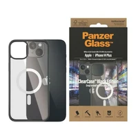 PanzerGlass ClearCase dėklas su MagSafe antibakterinis iPhone 14 Plus / 15 Plus - skaidrus ir juodas