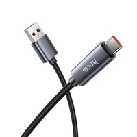 Kabelis USB A į USB C Hoco 5A su ekranu 1 m X112 juodas