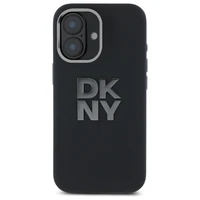 DKNY Liquid Silicone Metal Logo dėklas telefonui iPhone 16 - juodas