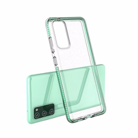 Spring Case (m) su skaidriu TPU gel apsauginiu dėklu su spalvotu rėmeliu Samsung Galaxy A72 4G - juodas