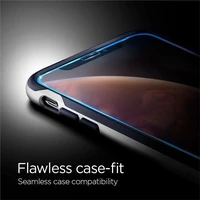 Spigen Glass FC grūdintas stiklas su juodu rėmeliu iPhone X / XS / 11 Pro