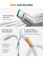 USB kabelis Joyroom S-A51 USB-C to Lightning 30W 1.2m pilkas