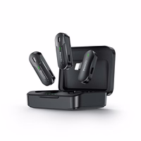 YESIDO KR16 MICROPHONE MEMS 2PCS LIGHTNING, BELAIDIS 2.4GHZ juodas