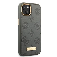 Guess GUHMP13MSAPSTG iPhone 13 6.1" pilkas/pilkas kietas dėklas Peony Logo Plate Magnetinis