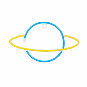 Neon LED Light SATURN geltonas mėlynas Bat + USB FLNE11 Forever Light