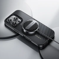 Benks Montage magnetinis Armor Pro Kevlar dėklas su metaliniu rėmeliu 600D+1500D Iphone 16 telefonui juodas