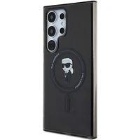 Karl Lagerfeld IML Ikonik magnetinis dėklas telefonui Samsung Galaxy S24 Ultra - juodas