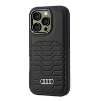 Audi Sintetinės odos Magnetinis iPhone 16 Pro 6.3" juodas/juodas kietas dėklas AU-TPUPCMIP16P-GT/D3-BK